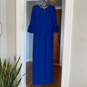 Betsy & Adam Royal Blue Gown with Bell Sleeves